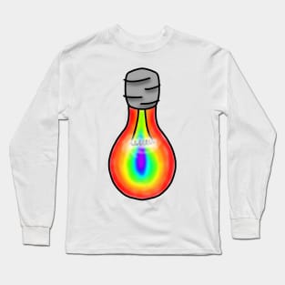 Brightly coloured rainbow light bulb Long Sleeve T-Shirt